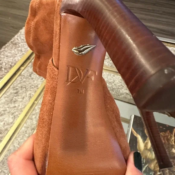 🥳 Diane Von Furstenberg Suede Open Toe Dress Bootie - Picture 9 of 9